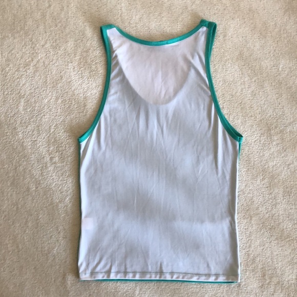 Green and White colour block tank - Picture 3 of 9
